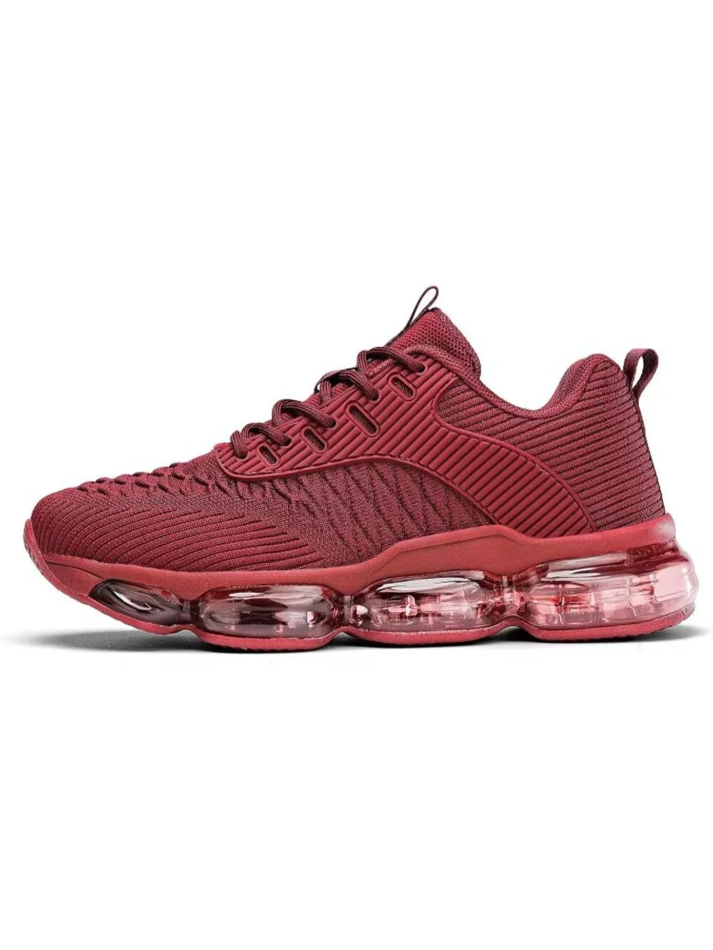 🆕Women's Dark Red Walking Running Shoes Air Cushion Breathable Sneakers